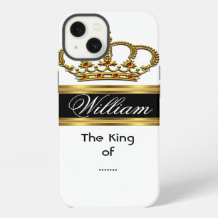 Elegante Klassische Royal King Gold Schwarz Weiße iPhone 13 Hülle