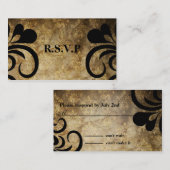 Elegante klassische RSVP-Karte Swirl Begleitkarte (Vorne/Hinten)