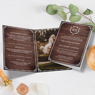 Elegante klassische Rustikale Brauerei Monogramm H Einladung