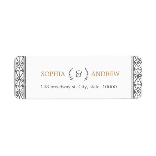 Elegante klassische rustikale Vintage Rücksendeadr (Vorne)