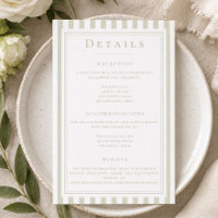Elegante klassische Salbeigrün gestreifte Hochzeit