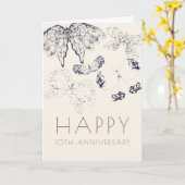 Elegante klassische Schmetterlinge Jubiläum Karte (Gelbe Blume)