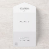 Elegante klassische Schwarz-Weiß-Dreifach-Hochzeit All In One Einladung (Außenbereich)