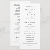 Elegante klassische Schwarz-Weiß-Feier Programm (Vorne/Hinten)