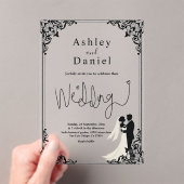 Elegante klassische Schwarz-Weiß-Hochzeit Acryleinladungen (Insitu (Handheld))