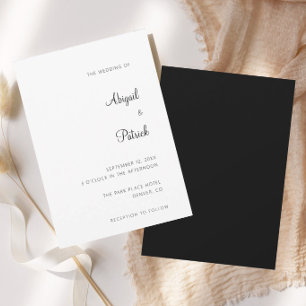 Elegante klassische Schwarz-Weiß-Hochzeit Einladung