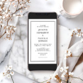 Elegante klassische Schwarz-Weiß-Hochzeit Einladung