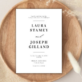 Elegante klassische Schwarz-Weiß-Hochzeit Einladung