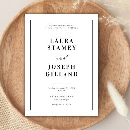 Elegante klassische Schwarz-Weiß-Hochzeit Einladung