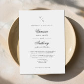 Elegante klassische Schwarz-Weiß-Hochzeit Einladung