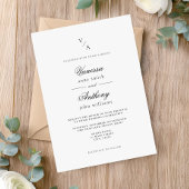 Elegante klassische Schwarz-Weiß-Hochzeit Einladung