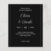 Elegante klassische Schwarz-Weiß-Hochzeit Flyer (Vorne)