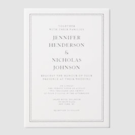 Elegante klassische Schwarz-Weiß-Hochzeit Pergament Einladungen