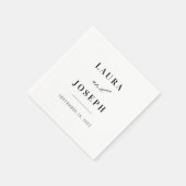 Elegante klassische Schwarz-Weiß-Hochzeit Serviette (Ecke)