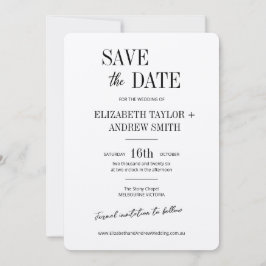 Elegante klassische Schwarz-Weiß-Hochzeit speicher Save The Date