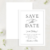 Elegante klassische Schwarz-Weiß-Kalligrafie-Hochz Save The Date