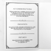 Elegante klassische Schwarz-Weiß-Monogramm-Hochzei Dreifach Gefaltete Einladung (Innen Erste Seite)