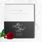 Elegante klassische Schwarz-Weiß-Script-Hochzeit Platzkarte