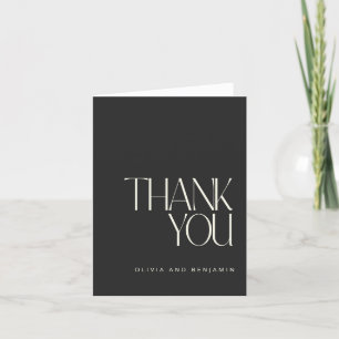 Elegante Klassische Schwarze Einfache Moderne Benu Dankeskarte