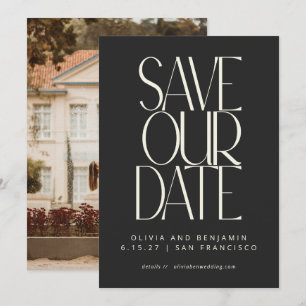 Elegante klassische schwarze einfache moderne tren save the date