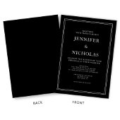 Elegante klassische Schwarze Hochzeit Einladung