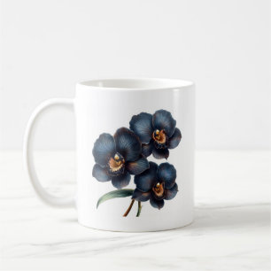 Elegante klassische schwarze Orchidee-Kaffeetasse Kaffeetasse