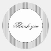 Elegante klassische schwarze Streifen Danke für Ih Runder Aufkleber (Vorderseite)