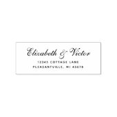 Elegante klassische Script-Hochzeit-Rücksendeadres Gummistempel (Prägung)