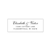 Elegante klassische Script-Hochzeit-Rücksendeadres Permastempel (Design)