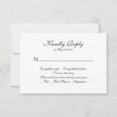 Elegante klassische Script Monogram Wedding Rsvp Karte (Vorderseite)