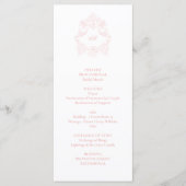 Elegante klassische Skript-Rosé-Hochzeit Programm (Vorderseite)