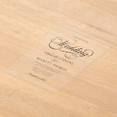 Elegante klassische Skripthochzeit Acryleinladungen (Ablage )