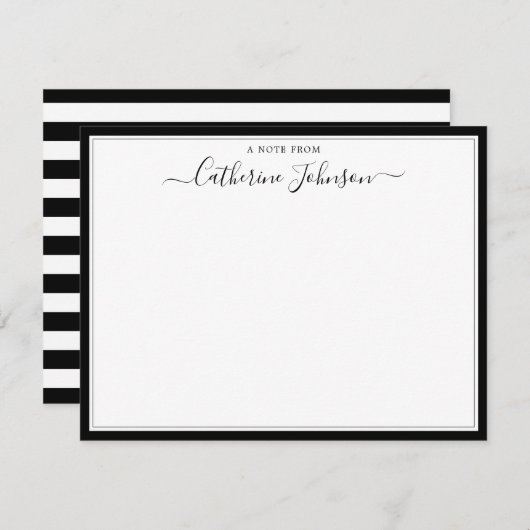 Elegante klassische Skriptkalligrafie A Note from Mitteilungskarte (Vorne/Hinten)