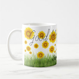 Elegante Klassische Sonnenblumentypografie Kaffeetasse