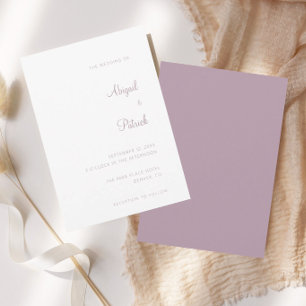 Elegante klassische staubige Mauve- und weiße Hoch Einladung