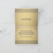 Elegante klassische Streifen Navy Blue und Gold ge Dankeskarte (Innenseite)