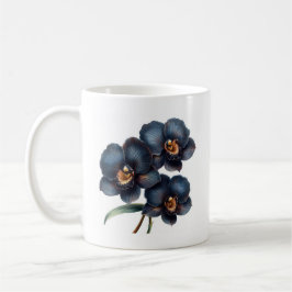 Elegante klassische Tasse aus schwarzem Orchideenk
