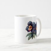 Elegante klassische Tasse aus schwarzem Orchideenk (VorderseiteRechts)