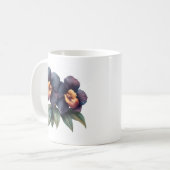 Elegante klassische Tasse aus schwarzem Orchideenk (Vorderseite Links)