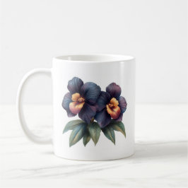 Elegante klassische Tasse aus schwarzem Orchideenk