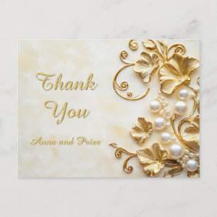 Elegante klassische trendige Floral Danksagung in Postkarte