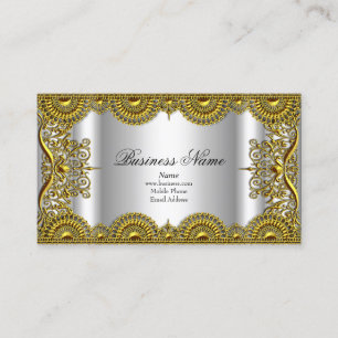 Elegante Klassische Verzierte Silber Gold Spitze P Visitenkarte
