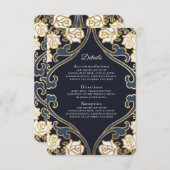 Elegante klassische Viktorianische Hochzeitdetails RSVP Karte (Vorne/Hinten)