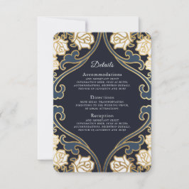 Elegante klassische Viktorianische Hochzeitdetails RSVP Karte