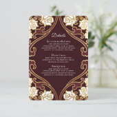 Elegante klassische Viktorianische Hochzeitdetails RSVP Karte (Stehend Vorderseite)