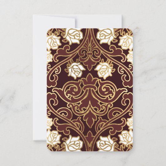 Elegante klassische Viktorianische Hochzeitdetails RSVP Karte (Rückseite)