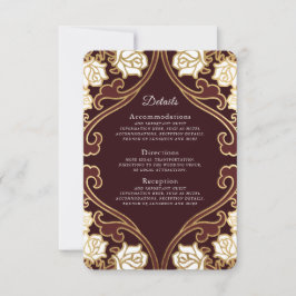 Elegante klassische Viktorianische Hochzeitdetails RSVP Karte