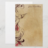 Elegante Klassische Vintage Blumenstationäre Briefpapier (Vorne/Hinten)