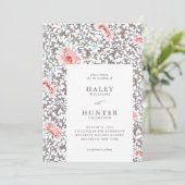 Elegante klassische Vintage botanische Hochzeit Einladung (Stehend Vorderseite)