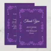 Elegante klassische Vintage feierliche Hochzeit Dankeskarte (Vorne/Hinten)